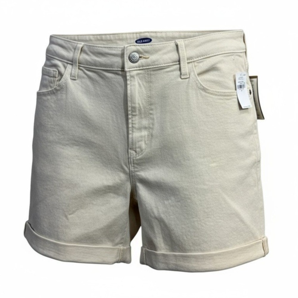 NWT Old Navy 16 Beige Cuffed Denim Shorts Casual‎ Everyday Work Summer Coastal